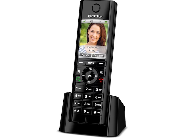 AVM Fritz!Fon C6 DECT-Basisstation, Anrufbeantworter, HD-Telefonie, Schnurlostelefon, schwarz 