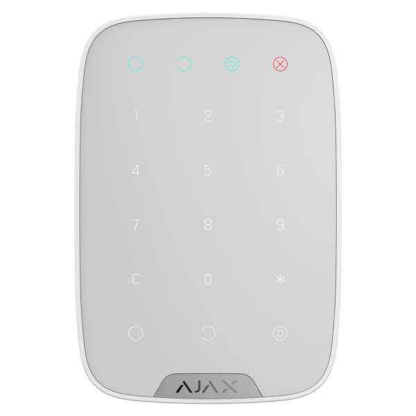AJAX | Bedienfeld | LED-Statusanzeige | Geheime Panikfunktion | Weiß | KeyPad