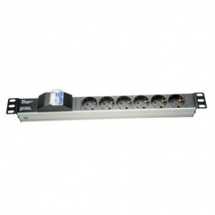 Mehrfachsteckdose mit 6 Steckdosen 250V AC /16A, Rackformat