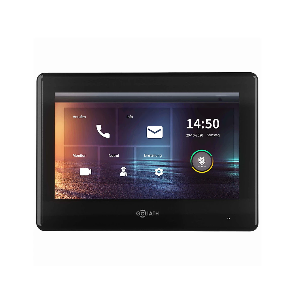 GOLIATH Hybrid IP &amp; 2-Draht BUS Video Türsprechanlage | 7 Zoll | 2.5D | Bildspeicher | Schwarz