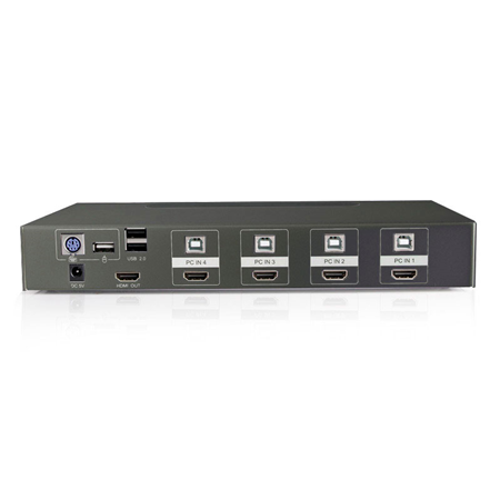 4-Port KVM-Switch mit HDMI- und USB-Anschlüssen mit umschalter