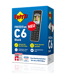 AVM Fritz!Fon C6 DECT-Basisstation, Anrufbeantworter, HD-Telefonie, Schnurlostelefon, schwarz 