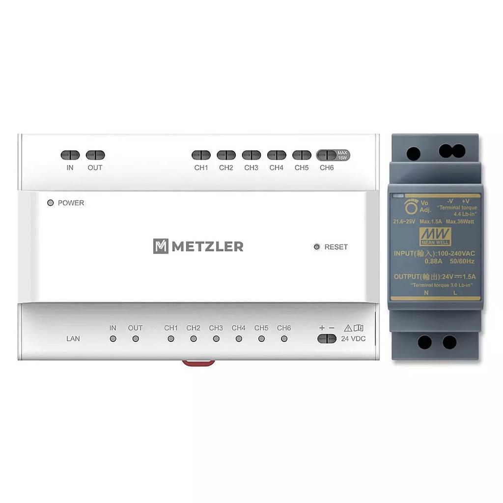 VDM10 2-Draht Video-/Audio Verteiler + Transformator | 6 Anschlüsse
