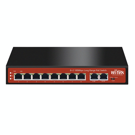 WITEK PoE-Switch mit 8 PoE + 2 Ethernet
