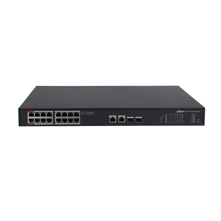 Unmanaged 20-Port-Gigabit Switch mit 16 PoE