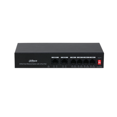 6-Port-Fast-Ethernet-Switch mit 4-Port-PoE