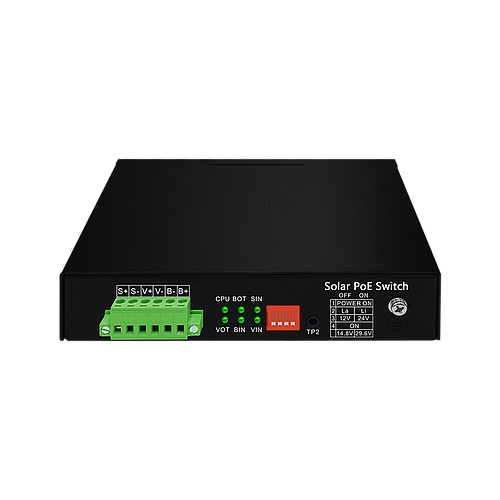 WITEK 5-PORT GIGABIT POE + 1-PORT GIGABIT SFP ETHERNET SWITCH WITH UPS & SOLAR CONTROLLER