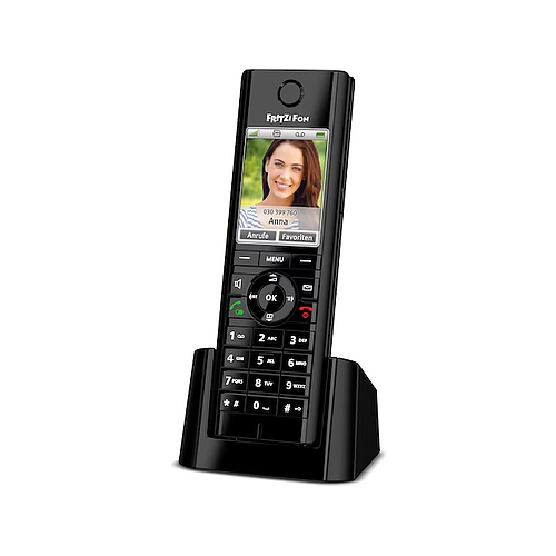 AVM Fritz!Fon C6 DECT-Basisstation, Anrufbeantworter, HD-Telefonie, Schnurlostelefon, schwarz 