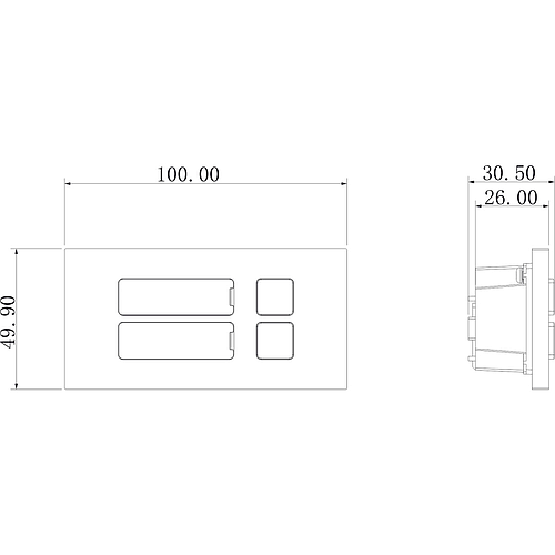 Hybrid IP & 2-Draht Video Türsprechanlage | 2er Klingel Modul BL