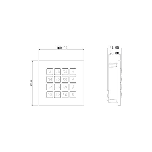 GOLIATH Hybrid IP & 2-Draht Video Türsprechanlage | Keypad Modul | Blindenschrift | Beleuchtung